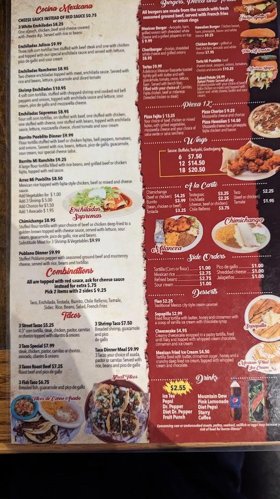 Mi Pueblito Mexican Restaurant ( Batesville, Ar) Menu image 2